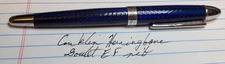 Conklin Herringbone Fountain Pen in Blue w/ Goulet EF Nib