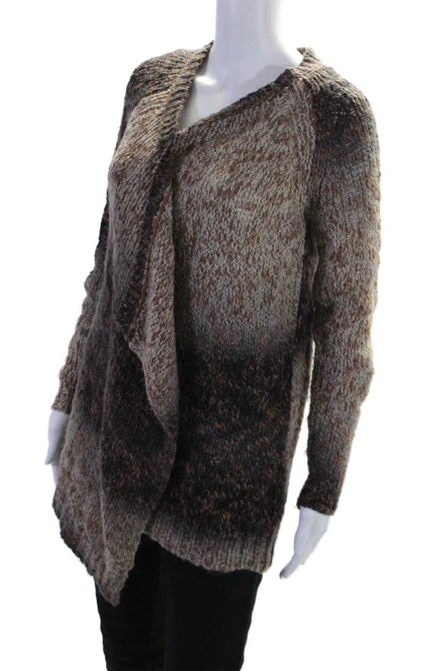 Graham & Spencer Womens Long Sleeves Cardigan Sweater Brown Black Size Petite - Image 2 of 4