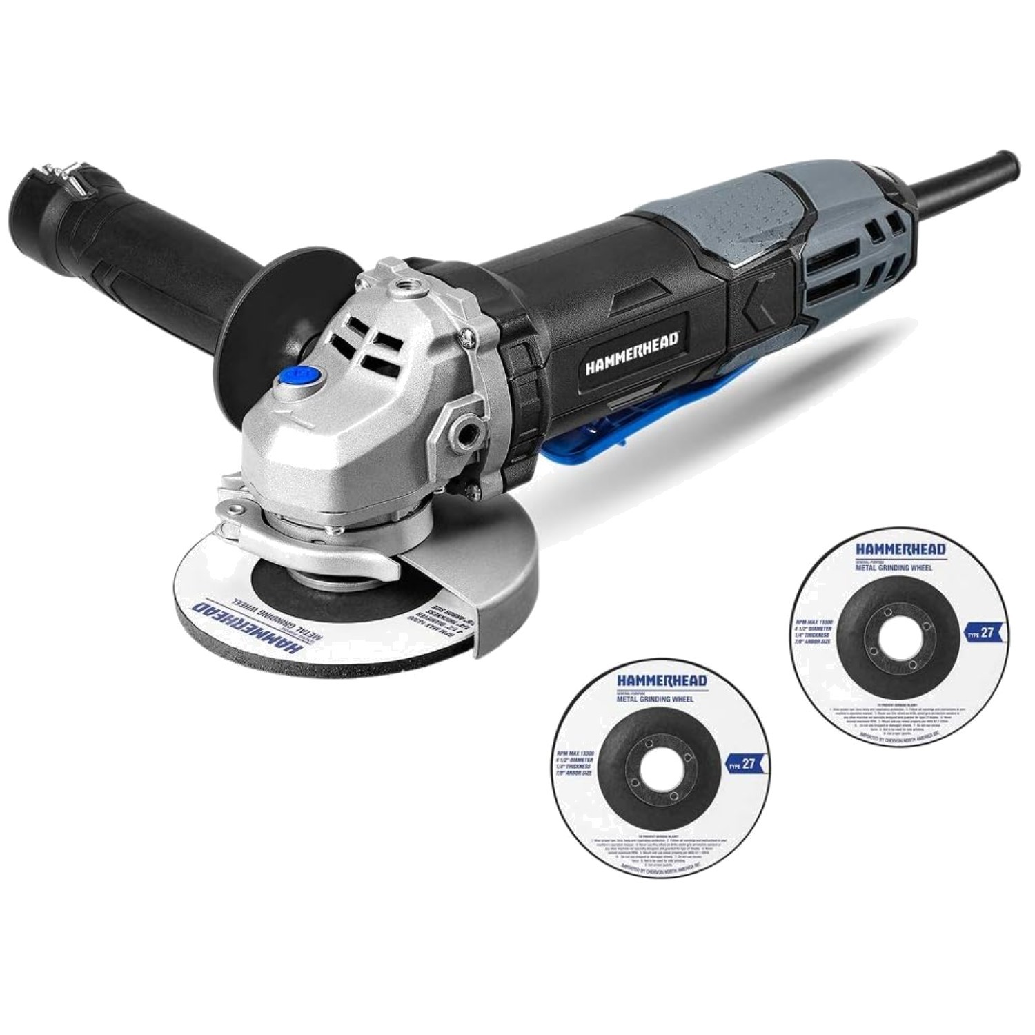 6-Amp Angle Grinder with 3 Grinding Wheels