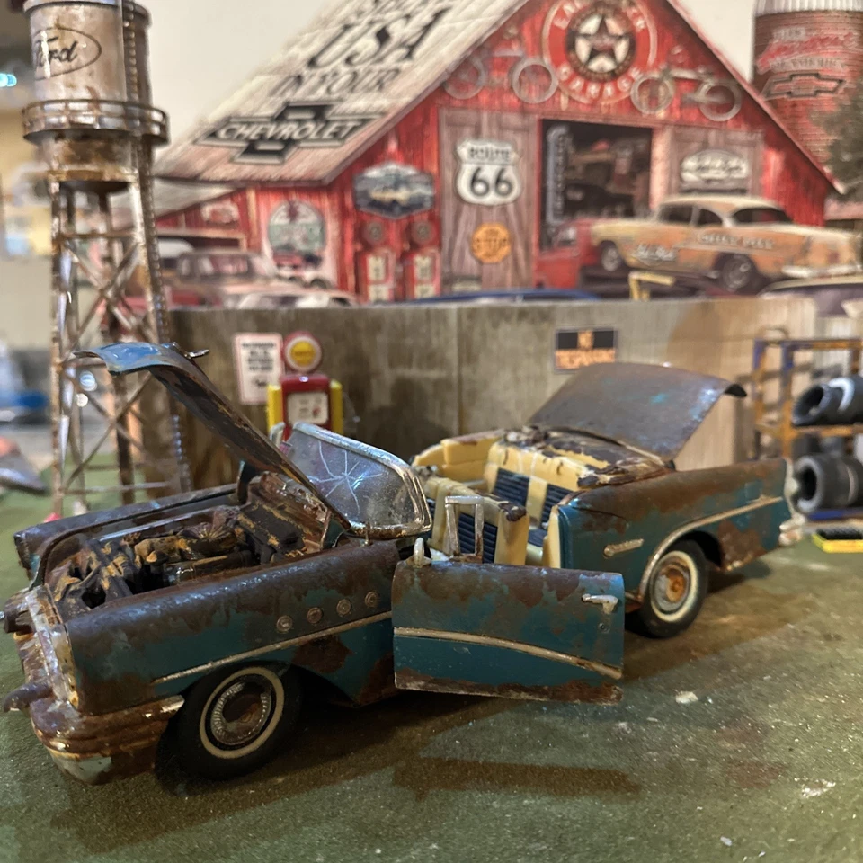 Buick 1955 convertible - Barn Find Cars - Diecast 1:18 - desgastado Foto 4 de 4