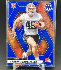 Carson Schwesinger 2025 Panini Mosaic Blue Scope Prizm Rookie Card #371 Browns
