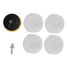 6pcs 3in Soft Imitation Wool Polishing Pad Kit with Drill Adapter for Car
