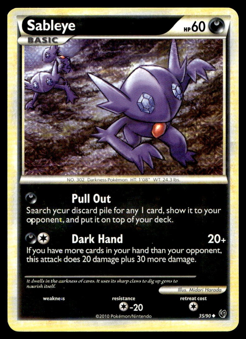 Sableye Undaunted Uncommon 35/90 2010 Pokemon TCG