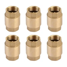 6PCS DN20 200PSI Check Valve 3/4" NPT In-Line  Brass Spring Loaded Inline