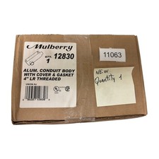 Mulberry 12830 Aluminum Conduit Body With Cover Gasket 4" LR Threaded New