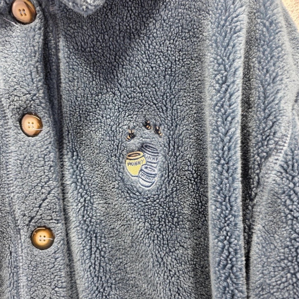 Chaqueta Sherpa Vintage Disney Winnie the Pooh Para Mujer Grande Azul Hecha en EE. UU. Años 90 Foto 3 de 4