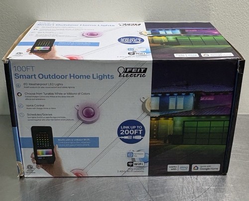 Feit Electric Permanent Outdoor Lights, Smart String Lights, 100FT LED Lights, 2 - Picture 1 of 9