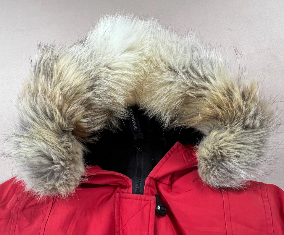 Canada Goose Kensington Parka Women’s Size S RED Down Fur Trim Arctic - Image 4 of 4