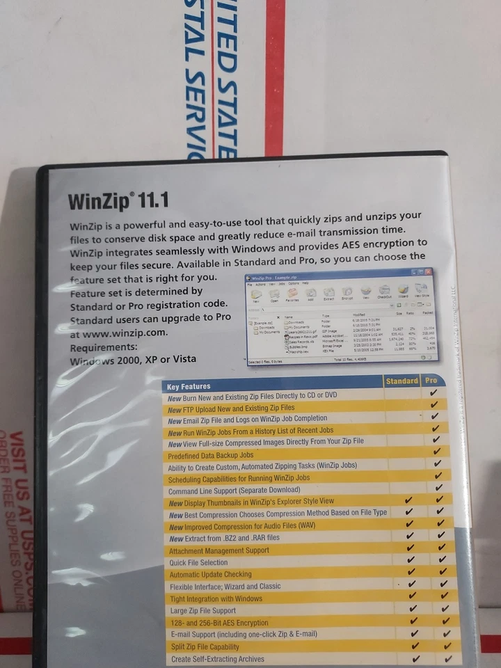 Rare COREL Winzip 11.1 Software CD Windows Vista Good Used No Keycodes - #14 - Image 2 of 3