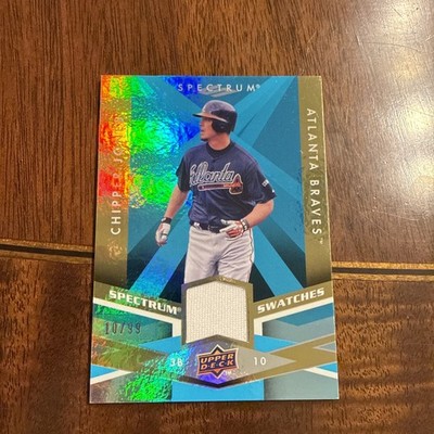 2009 Upper Deck Spectrum Swatches Chipper Jones #SS-CJ Light Blue  10/99 (MEM)
