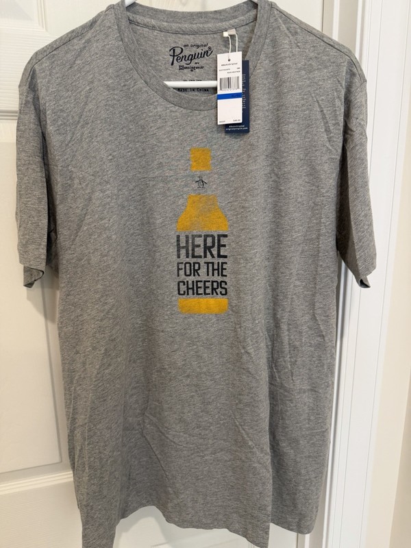 Original Penguin T-shirt Here For The Cheers Men’s Size XL NWT