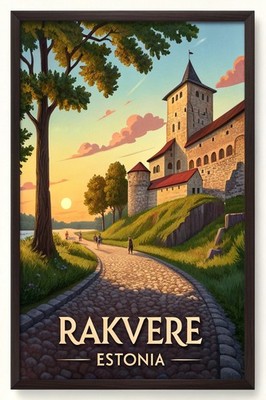 Fesselndes Rakvere Estland Reise Poster - Majestätische Burgansicht Kunstdruck A1-A4