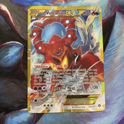 Pokemon Volcanion EX Full Art Secret Rare Holo 115/114 XY Steam Siege DMG