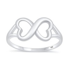 Infinity Heart Knot Ring Sterling Silver