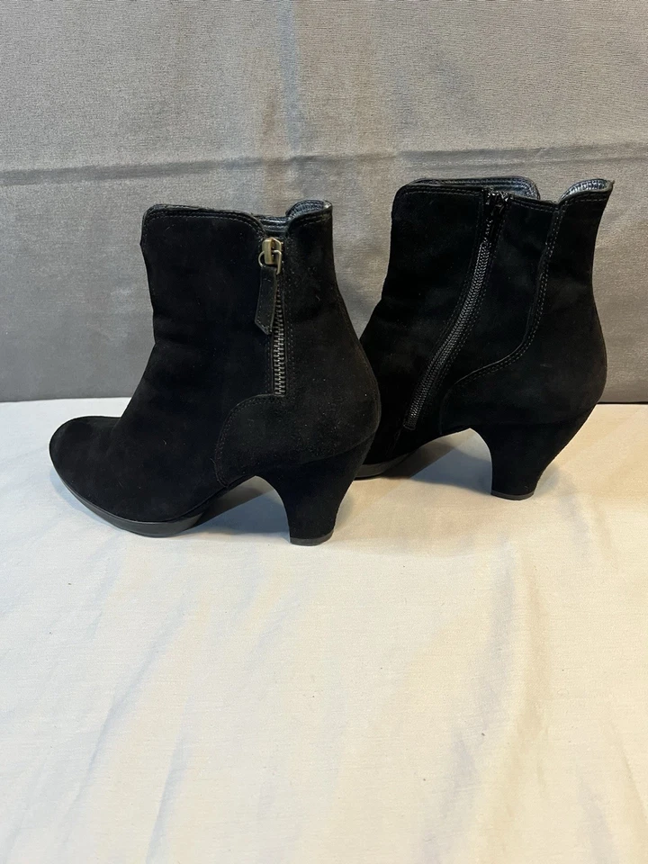 Botines Paul Green para mujer negros gamuza tacón cremallera talla US 5 UK 3 Foto 3 de 4