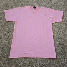 LARGE Vtg Screen Stars Best Blank Single Stitch T Shirt Made In USA Pink