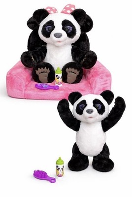 FurReal Friends Interactive Panda Plush Toy with Chair, Bottle, Brush