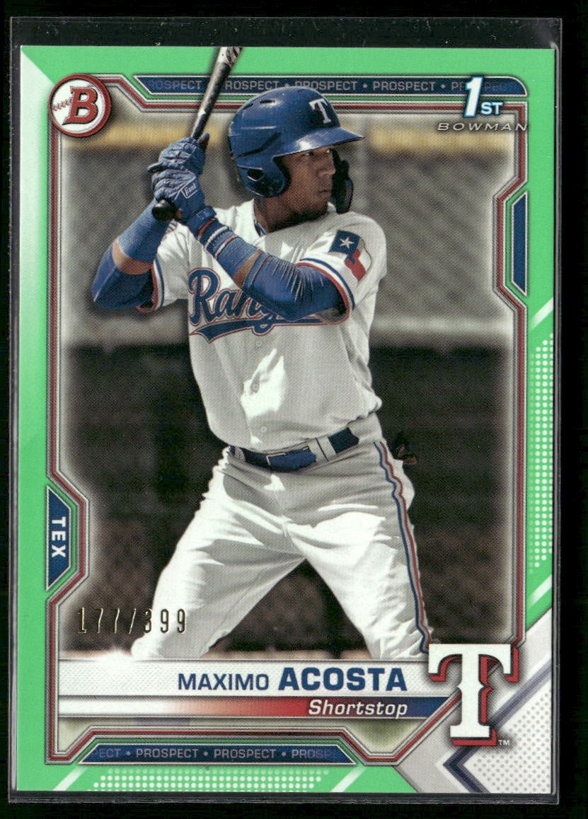 2021 Bowman #BP-7 Maximo Acosta Prospects Neon Green #/399
