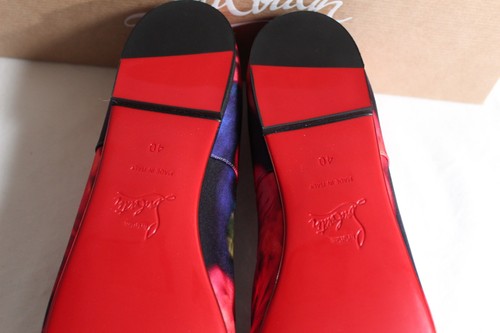 NWB Christian Louboutin Rose Roses Mamadrague Bow Silk Ballet Flats Flat 40 - Picture 8 of 8