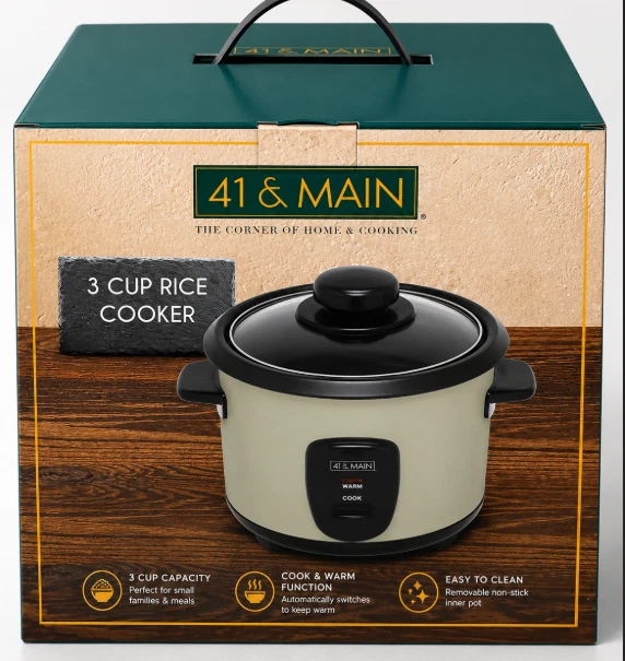 41 And Main 3 Cup Mini Rice Cooker