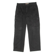 Pantaloni Cargo Vintage In Twill Neri Regolari Dritti Anni '90 W24 L30