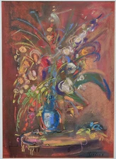Arpad Kovacs (Romanian, b. 1948) Floral Still Life, pastel on paper