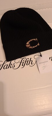 $180 New Coach Limited Edition Beanie Embroidered Logo Wool  display picture 1
