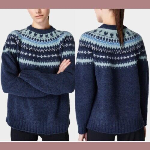 Suéter de lana de hadas Sweaty Betty $178 en azul nórdico #S688: TALLA 4 - Imagen 1 de 8