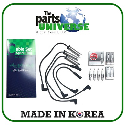 Spark Plug Wire Kit High Tension & Spark Plugs for Daewoo Cielo  Nexia NP1332, 