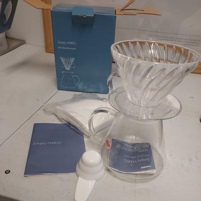 Simply Hario V60 Glasbrühset | Kaffeezubereitungsset zum Übergießen