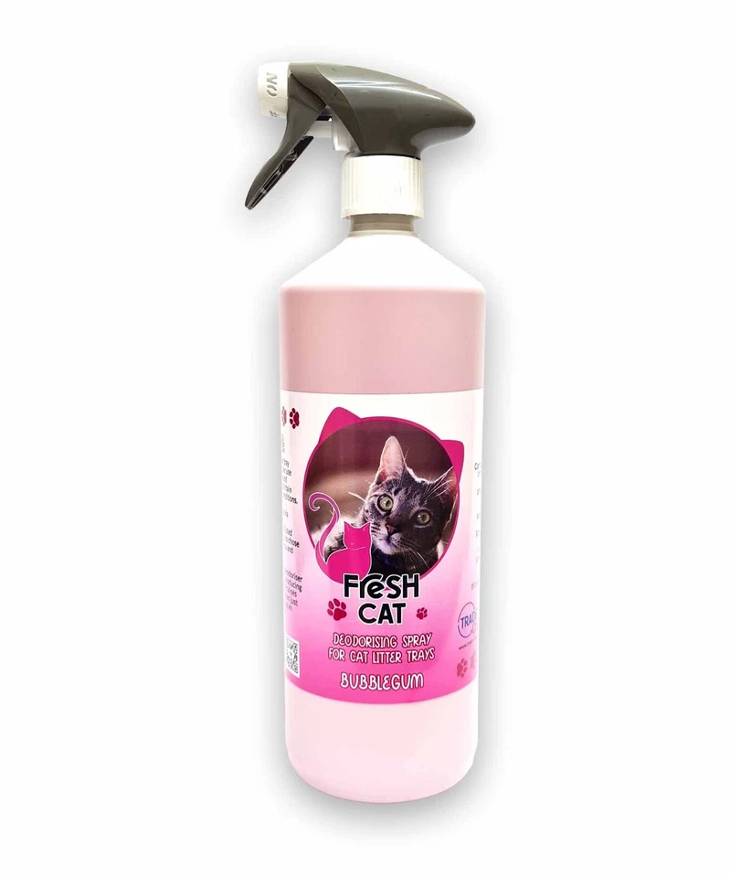 FRESHPET Cat Litter Tray Cleaner Deodoriser Spray Bottle 1L Bubblegum Fresh Pet®
