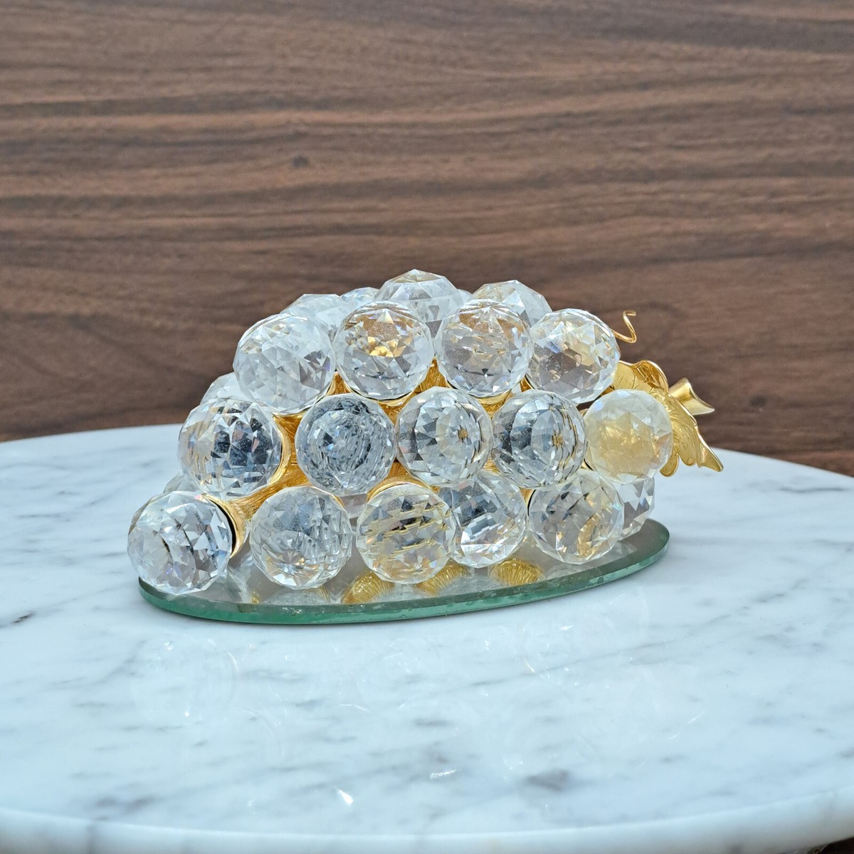 Vintage Swarovski Crystal & Gold 29 Grapes Cluster Sparkling Fruit