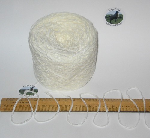 50g balls White 4 ply British Acrylic flat Chenille knitting wool yarn LOTS AV - Picture 4 of 6