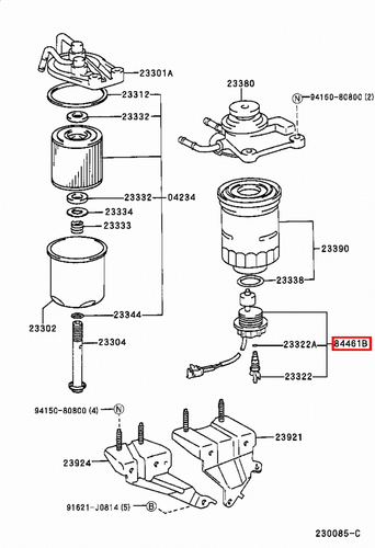 Genuine Toyota LandCruiser HZJ80 HDJ80 HDJ100 Fuel Filter Water Sensor Switch - Picture 4 of 9