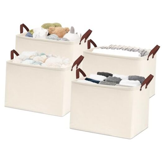 Storage Baskets for Shelves, Foldable Storage Bins 15.7x11.8x11.8 inch/4-pack-image