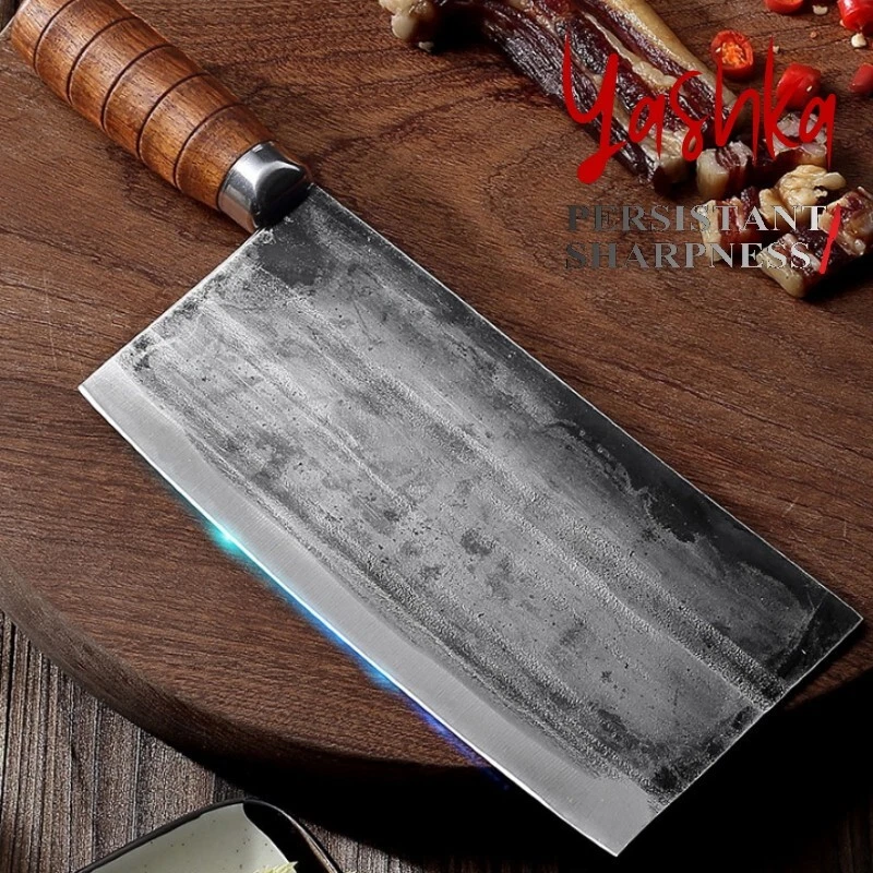 Handmade Chinese Cleaver Cher Kitchen Knife Butcher Meat Fish Vegetables  Tools