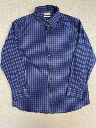 Lucky Brand Shirt Mens Size 32/33 Blue Checkered Slim Casual Party Workwear
