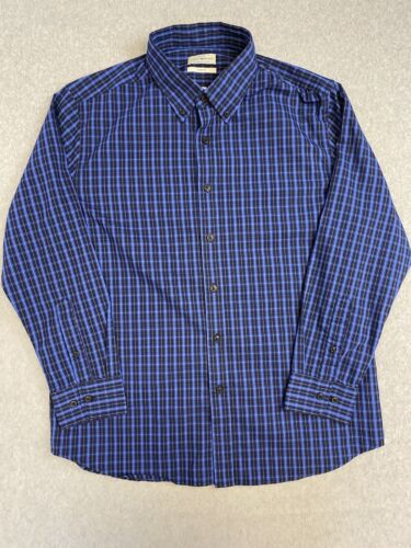 Lucky Brand Blue Checkered Shirt Adult Size 32/33  Slim Mens Casual Party - Picture 1 of 7