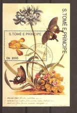 papillons Bloc FeuilleT oblitéré 25   SAN TOME ET PRINCIPE