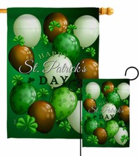 St. Pat's Balloons Garden Flag St Patrick Spring Gift Yard House Banner