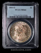 PCGS MS64 1884-O Morgan Dollar - nicely toned both side
