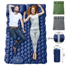 Portable Camping Sleeping Pad with Pillow Built-in Foot Pump for 2 Persons