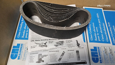 CRL 3'' x 24'' 80X Grit Glass Grinding Belt for Portable Sanders - 10/Bx