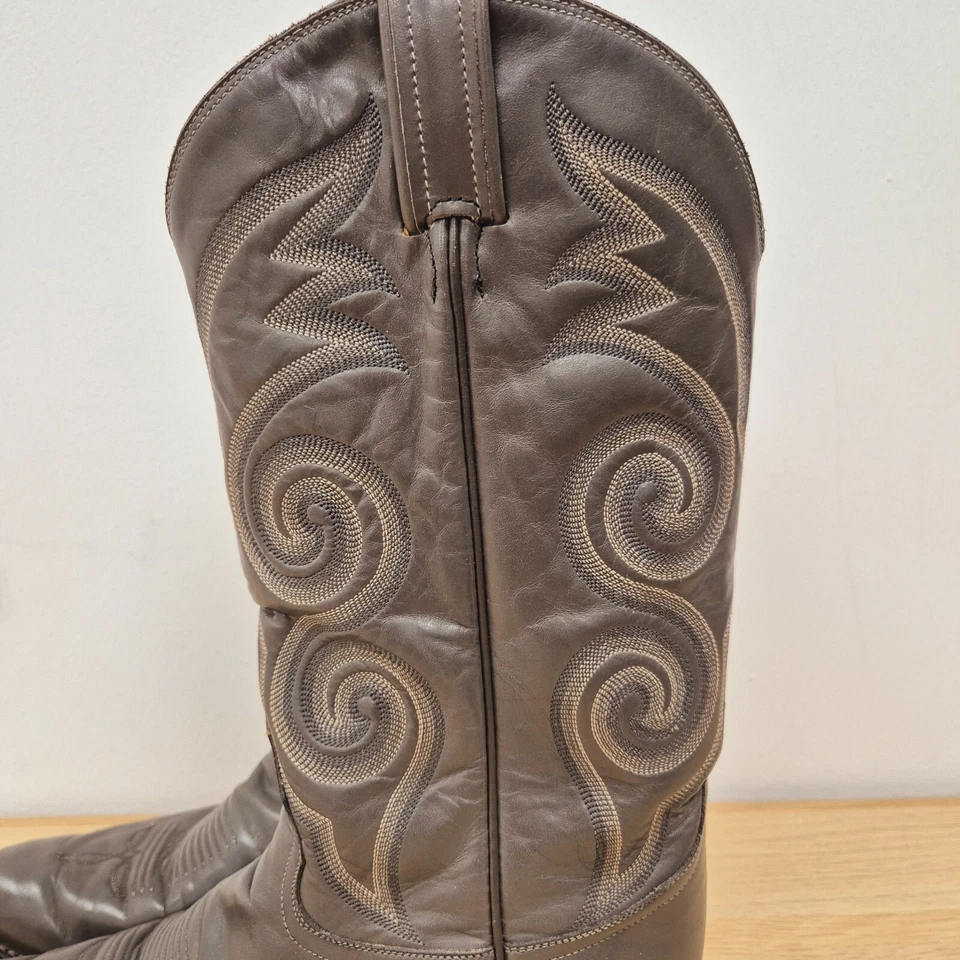 Tony Lama Santa Fe Western Cowboy Mid Calf Grey Leather Boots UK 9.5 US 10.5 - Image 2 of 4