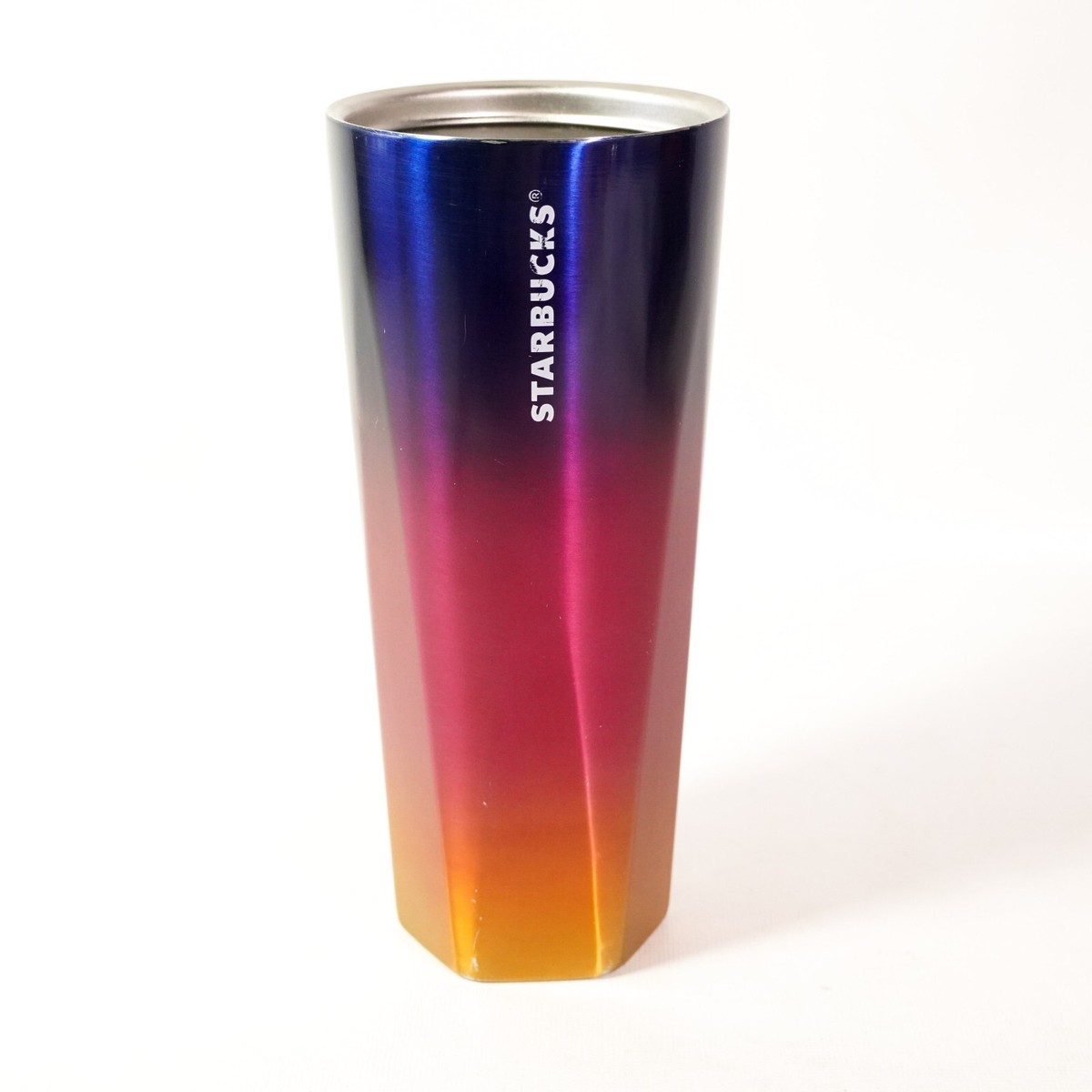 Starbucks 2022 Summer Steel Metal Ombre Tumbler 24oz Cold Cup Orange Pink  No Lid