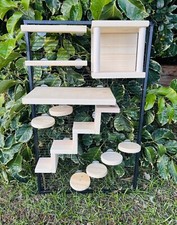11 pc Kiln Dried Pine Chinchilla, Rat, Cage Accessories W Ledges Stairs & Hide