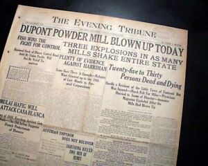 FONTANET Vigo Co. INDIANA Dupont Powder Mill EXPLOSION Disaster 1907