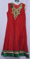 Slim Suit 7713 Red Net Anarkali Size XS S M