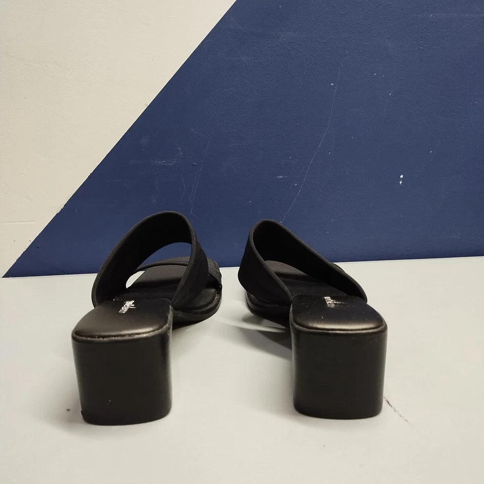 Sandalias Easy Spirit Formales Deslizables Para Mujer Talla 7.5 Negras Tacón Bloque Punta Abierta Sin Cordones Foto 4 de 4