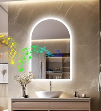 Arch Backlit LED Bathroom Mirror with Bluetooth Speaker Anti-fog Vanity Mirror
